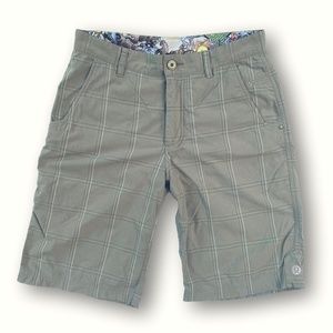 Lululemon Men's 34 Plaid gray khaki shorts